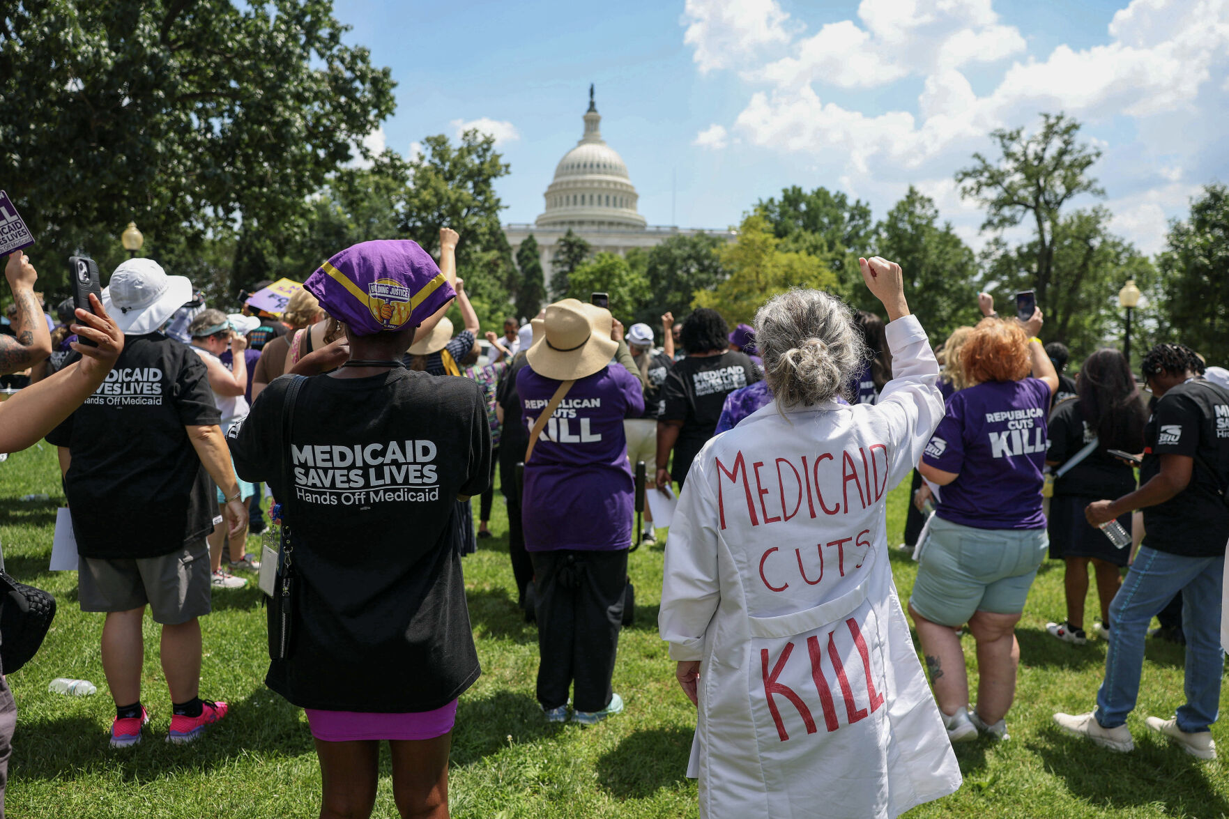 Care Workers Chant, Rally, Denounce Republican Healthcare And Medicaid Cuts